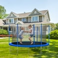 thumbnail image 3 of 12 Foot Trampoline with Safety Enclosure Net, Outdoor Trampoline for Kids Adults, Bulit-in Zipper Heavy Duty Steel Frame, Recreational Trampoline with Spring Pad for Backyard, K925, 3 of 10