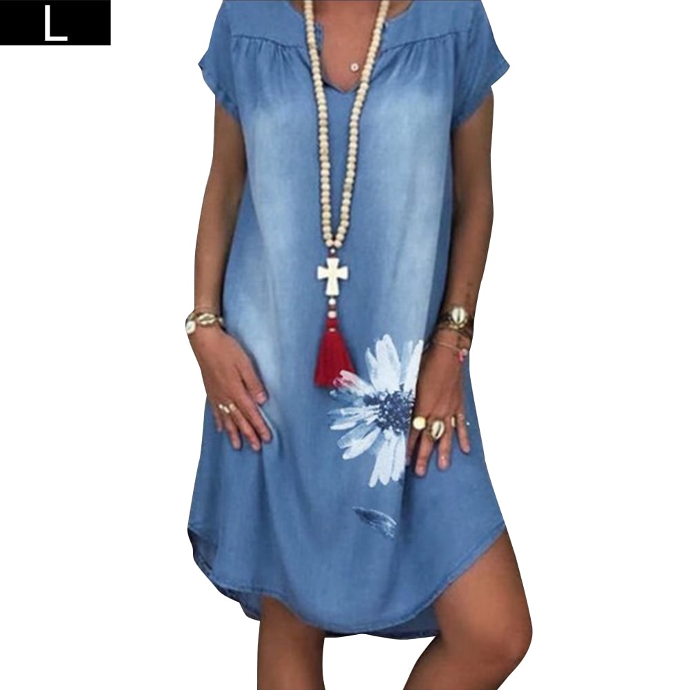 plus size denim dress walmart