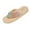 Beige, variant on Women Rhinestone Sandals T-Strap Buckle Bohemian Pearl Crystal Flat Sandals Beige 7