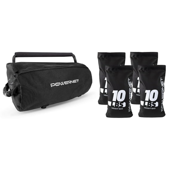 PowerNet PowerPro Sandbag, Holds Up to 40 Pounds in Sandbags, Heavy-Duty Workout Equipment for Strength Training and Fitness, Home Gym Exercise Equipment, Workout Guide Included