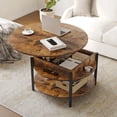 thumbnail image 4 of Mesa de Centro redonda FABATO Tapa elevable Compartimento oculto, 4 of 6