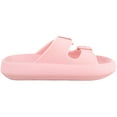 thumbnail image 4 of ABSOLUTE FOOTWEAR Womens Slip On Summer Holiday Buckle Decoration Chunky Slip On Sliders - Pink - US 7, 4 of 7