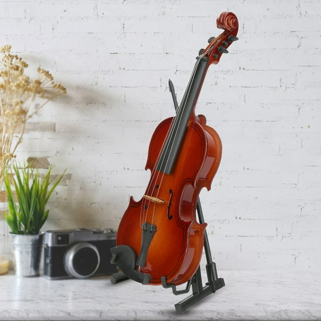 Modelo de violín, violín de madera en miniatura de 17 cm Modelo de violín de madera Modelo de instrumento musical Rendimiento finamente afinado