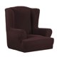 thumbnail image 2 of Funda de sillón de elastano elástica lavable Funda de sofá con respaldo de ala Café, 2 of 8