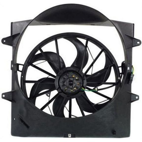 Dual Radiator and Condenser Fan Assembly - Pacific Best Inc. Fit/For CH3115110 99-03 Jeep Grand Cherokee 4.0L, 99-00 4.7L Without Towing Package - With Shroud