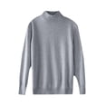 thumbnail image 4 of Sweater Tops for Women Knitted Tops Jumper Womens Cozy Sweaters Turtleneck Mock Neck Slim Fit Sweater Lightweight Shirts Solid Color Womens Tops Fall Sweaters for Women Fall Outfits Grey 4XL-5XL, 4 of 4