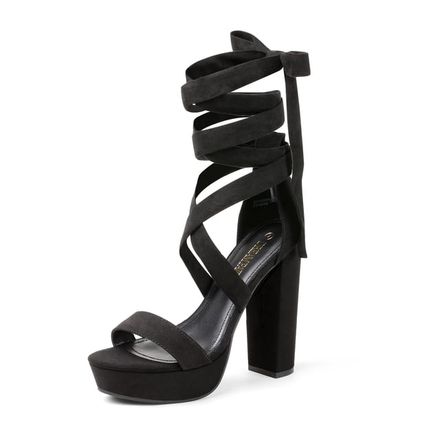 Sandalia DREAM PAIRS SDHS2205W Plataforma Alta y Ancha Negra