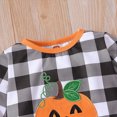 thumbnail image 4 of KPOPLK Toddler Baby Girl Clothes 12 18 24 Months 2t 3t 4t 5t Plaid Pumpkin Print Ruffle Top + Pants 2 Piece Outfit Set,Size 3-4 Years, 4 of 9