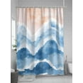 thumbnail image 5 of Shower Curtain Blue Ocean Waves Shower Curtains for Bathroom, Waterproof Polyester Shower Curtain Set with Hooks, Stall Long Size 54"x78" Beach Ombre, 5 of 6