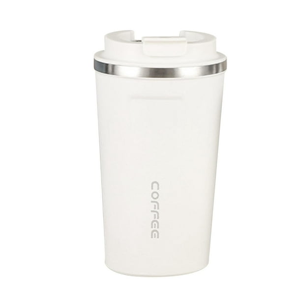 Vaso térmico con aislamiento al vacío, taza portátil de viaje de acero inoxidable para Blanco