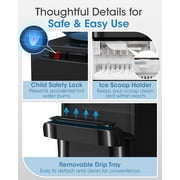 UrbanSync Top Loading Water Cooler Dispenser with Ice Maker, for 3 or 5 Gallon Bottle, Ice/Hot/Room/Cold, with Child Lock & Energy-efficient, Black