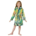 thumbnail image 6 of FORMRS Niños Bathrobe Unisex Hooded Robe Soft Plush Pajamas Sleepwear, Size 4-6T, Colorful Plants, 6 of 7