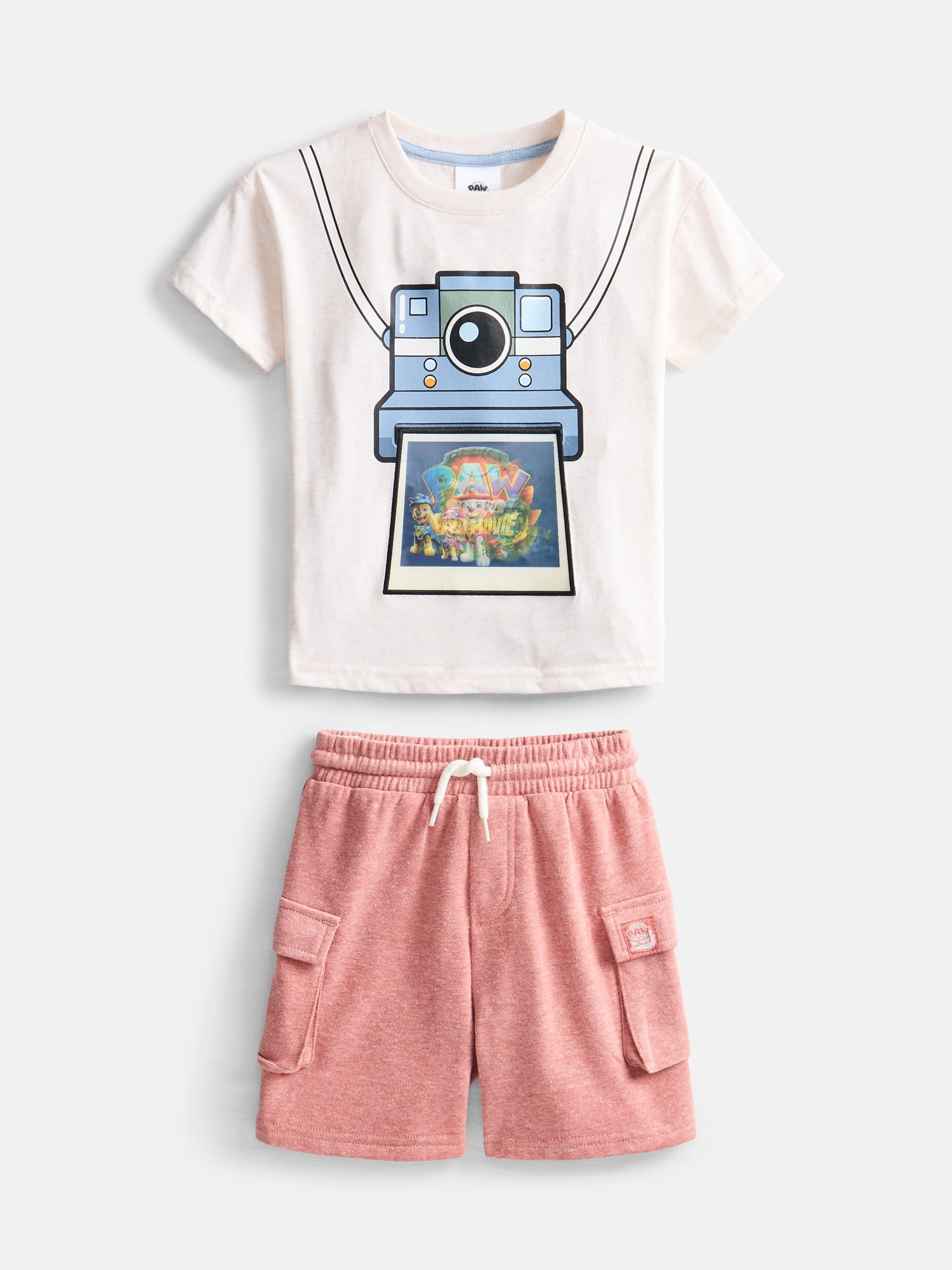 Paw Patrol Toddler Boys Graphic Tee and Fleece Cargo Shorts, 2 Piece, Sizes 12M-5T