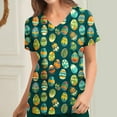 thumbnail image 2 of Axiiglly Scrubs for Women Easter Printed Nursing Tops Casual V Neck Scrub Tops with Pockets Short Sleeve Stretchy Nursing Undershirts Holiday Cute Egg Scrubs Uniform on Clearance, 2 of 5