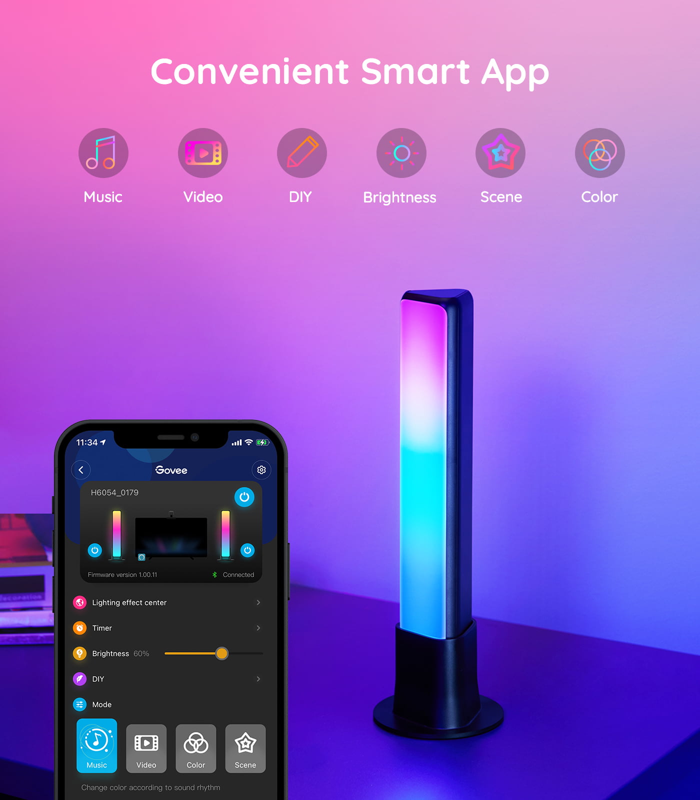 Govee - SET 2x Flow Plus SMART LED TV & Gaming - RGBICWW Wi-Fi
