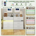 thumbnail image 2 of Uforic Modern 6-Drawer Double Dresser with LED Lights, Chest of Drawer for , White, 2 of 8