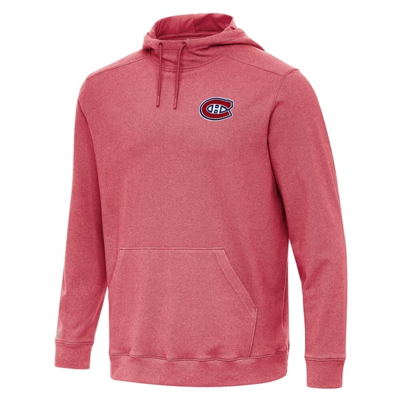 Men's Antigua Heather Red Montreal Canadiens Cloud Pullover Hoodie