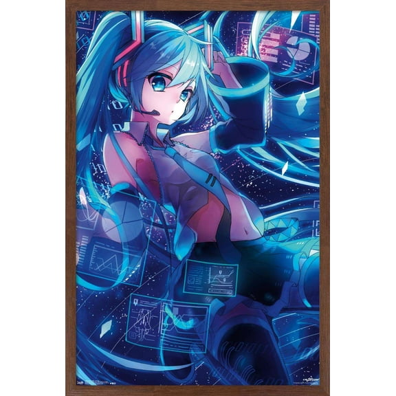 Hatsune Miku - Screens Wall Poster, 14.725" x 22.375", Framed