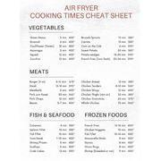 Air Fryer Cooking Times Cheat Sheet Kitchen Great Gift Idea Decal Sticker SINGLE 7X9 Inch Sticker S11762