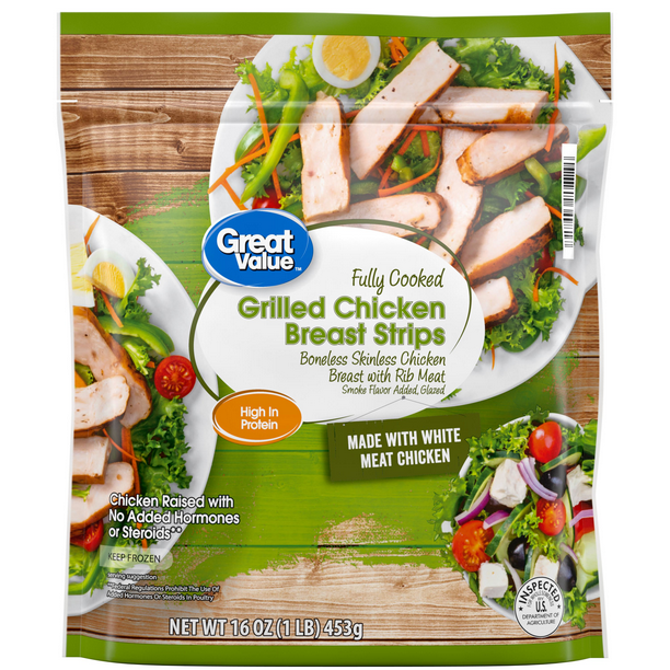 Great Value Fully Cooked Boneless Skinless Grilled Chicken Breast
