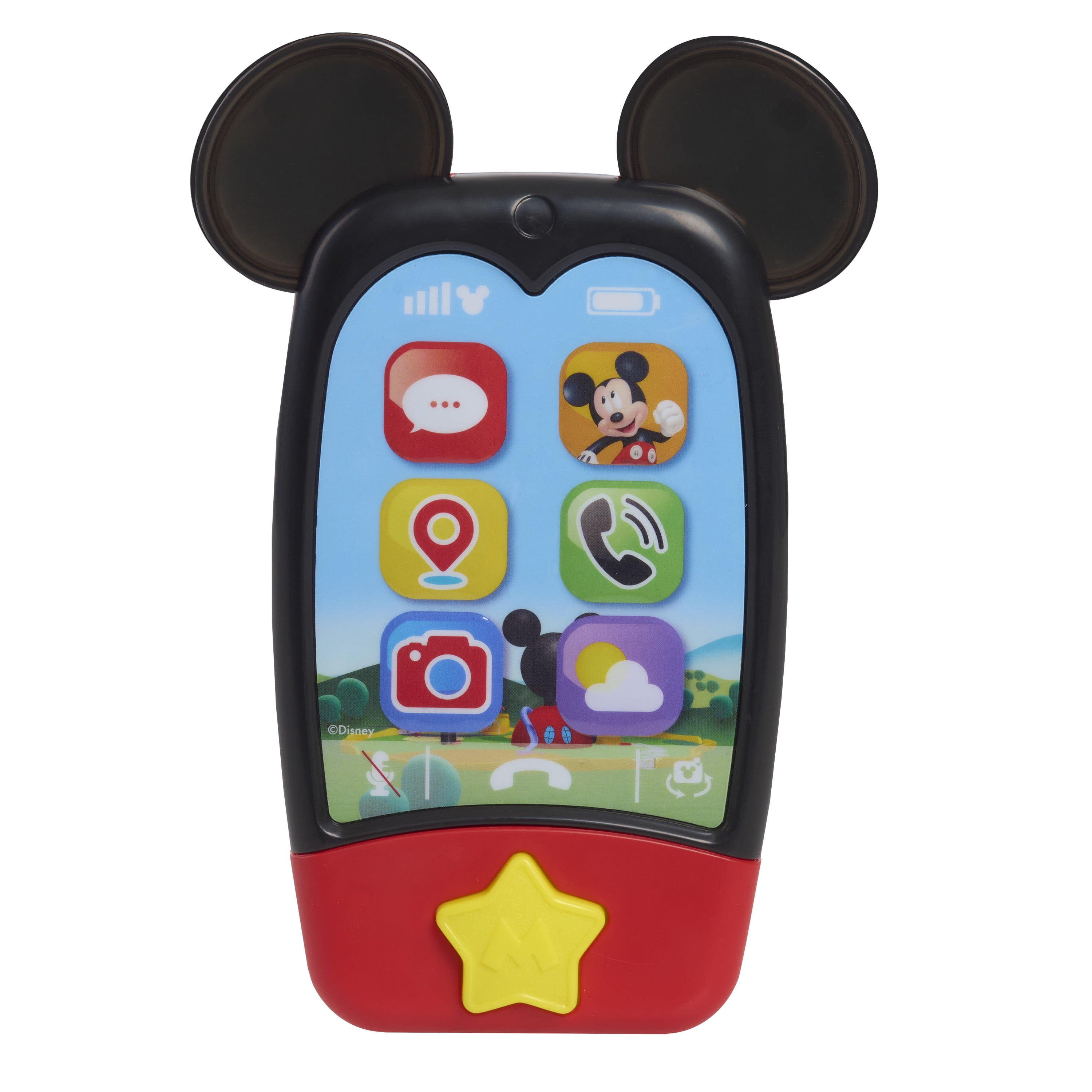 Disney Jr. Mickey Mouse Clubhouse 6-inch Mobile Phone, Interactive Toy Phone for Kids Ages 3 and up