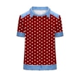 thumbnail image 4 of jobturf Womens Tops Trendy Color Block Polka Dots T Shirts Casual Loose Breathable Basic Tees Beach Vacation Summer Blouses S-XXXL, 4 of 5