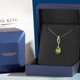 thumbnail image 5 of Gem Stone King 925 Silver and 10K Yellow Gold Green Peridot and White Lab Grown Diamond Pendant Necklace for Women | 2.87 Cttw | Gemstone August Birthstone | Oval 10X8MM | With 18 inch Chain, 5 of 6