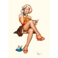 thumbnail image 2 of Hitte, Patrick 14x18 White Modern Wood Framed Museum Art Print Titled - Betty au telephone, 2 of 4