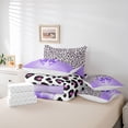 thumbnail image 6 of Homewish Leopard Print 7-Piece Bedding Comforter Set For Teens Boys Girls,Kawaii Bow King Bedding Sets,Black Purple Ultra Soft Bed Sheets,Super Cozy Room Decor,Reversible, 6 of 8