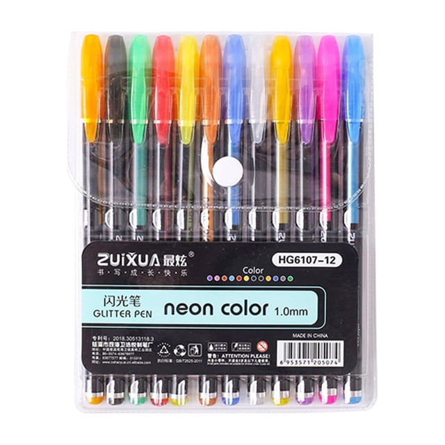 Colored Gel Pens Set Neon Color Pen Marker 1.0mm for Children Students Adults Writing Drawing