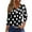 Black #075, variant on Knosfe Womens Halloween Shirts Plus Size 3/4 Sleeve Spooky Pumpkin Ghost Casual Blouses Button V Neck Horror Bat Spider Fall T-Shirts Black L