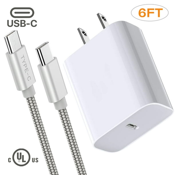 Adaptive Fast Charger Set For New Samsung Galaxy Note 10, 6ft Type-C(USB-C)  Cable + Adaptive Wall Charger 18w, High Quality 
