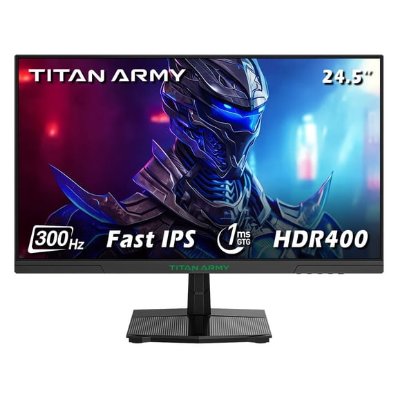 TITAN ARMY P2510HS 24.5" 300Hz Gaming Monitor, Vivid Color Display, Fast IPS, 1ms, HDR400, FreeSync, FHD 1080P Tilt Adjustability for Esports, Black