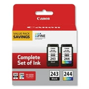 Canon PG-243BK Black and CL-244 Color Inkjet Print Cartridge (1287C006)