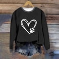 thumbnail image 5 of Craaazy Women's Fashionable Crewneck Top Casual Letter Printed Loose Long Sleeved Shirt Gifts, 5 of 6