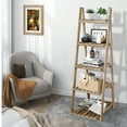 thumbnail image 4 of Fionafutn 5-Tier Ladder Shelf Bookshelf Bookcase Storage Display Plant Leaning Shelf ,Natural, 4 of 8