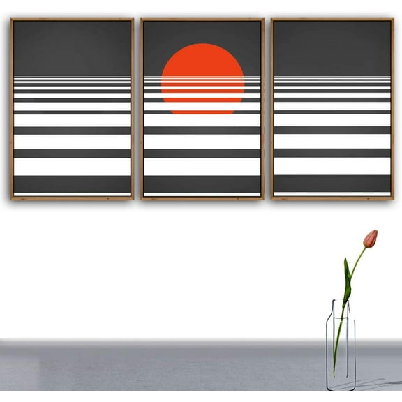 IDEA4WALL 3 Piece Framed Canvas Wall Art for Living Room, Bedroom Nordic Simple Style Canvas Prints for Modern Home Decoration Ready to Hang
