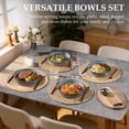 thumbnail image 4 of Vesteel Pasta Bowls Set of 4, 32oz Large Salad Bowls for Dinner Serving Soup, Ceramic Stoneware Pasta Plates with Textured Stripes, Microwave & Dishwasher Safe, Smoky Blue, 4 of 8