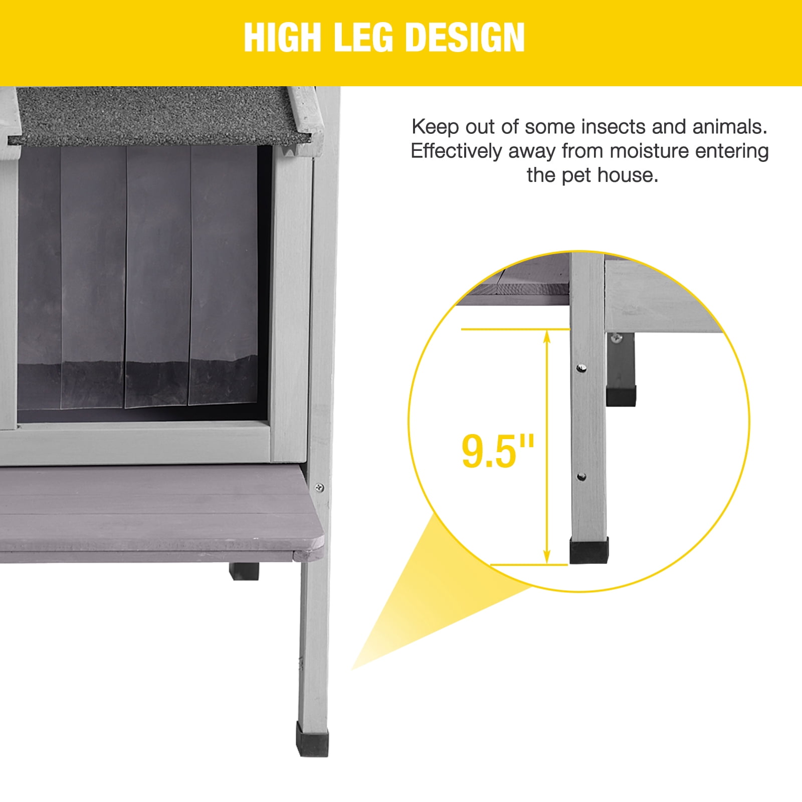 AIVITUVIN Outdoor Cat House with Triple-Layer Weatherproof Design - Insulated All-Round Foam Cat Shelter, Elevated Base & Escape Doors for Stray/Feral Cats
