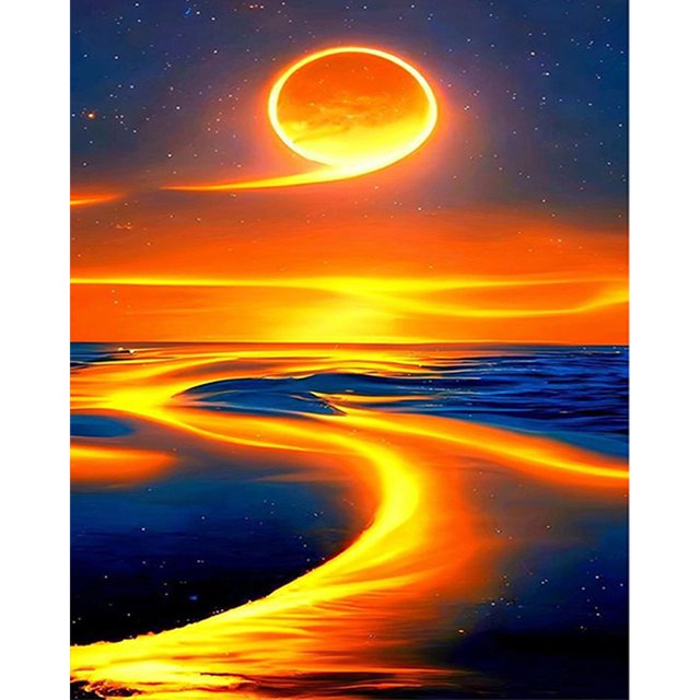 Kit de pintura por números DIY Sunrise Oil Art Picture Craft Decoración del hogar