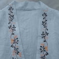 thumbnail image 4 of Mujeres manga corta de verano Tops imitación bordado V-cuello hebilla cinco cuartos de manga blusa, primavera en verano casual moda superior, 4 of 8