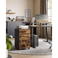 thumbnail image 2 of 2-Drawer Rolling File Cabinet for Home Office – Rustic Brown and Ink Black, Fits A4 and Letter Documents, 15.7" D x 16.5" W x 27.6" H, 2 of 7