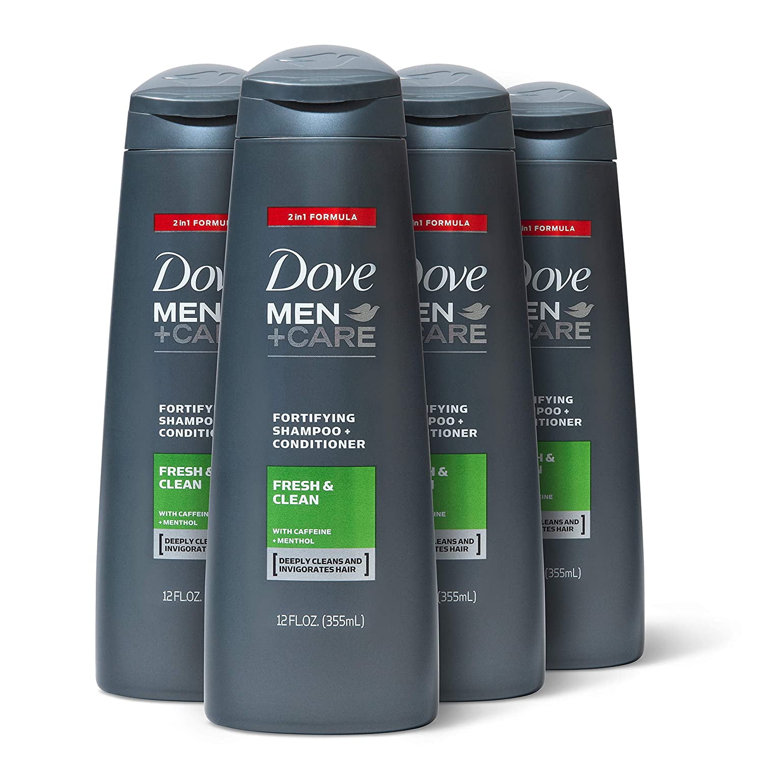 Beheren Dictatuur documentaire Dove Men+Care Fortifying 2 in 1 Shampoo and Conditioner for Normal to Oily  Hair Fresh and Clean with Caffeine Helps Strengthen Thinning Hair 12 oz, 4  Count - Walmart.com