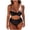 Black, variant on Women's Two Piece Bikini Set Solid Color Camisole High Waisted Tummy Control Swimsuit Quick Dry Nylon Beach Vacation Swimming Pool