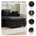 thumbnail image 3 of Domicare Modern 3 Seater Sectional Sofa with Ottoman, Sofas for Living Room, Living Room Furniture，Dark Grey, 3 of 9