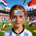 thumbnail image 4 of Tatuajes temporales de fútbol para ver partidos | Arte corporal para aficionados al deporte | Decoraciones para la cara y los brazos en el día del partido, 4 of 6