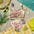 thumbnail image 4 of Grblisyd 4th of July Girls Swimsuit Red White and Blue Casual Swimwear 2 Piece Bathing Suit Cute Scoop Neck Swimsuits for Girls 6Y, 4 of 6