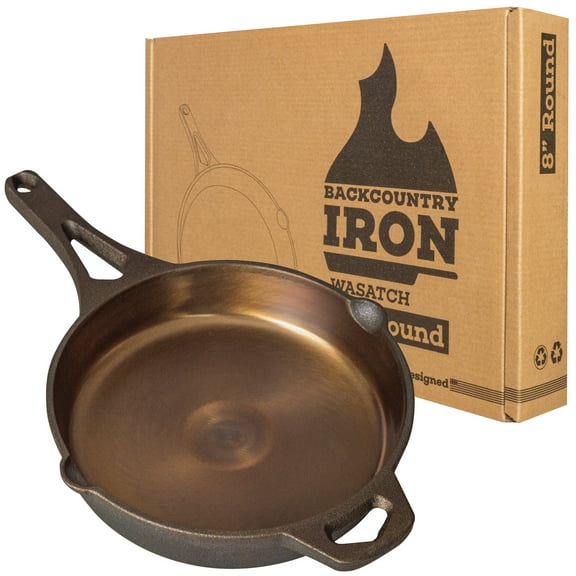 Backcountry Iron 8 Inch Smooth Wasatch Pre-Seasoned Round Cast Iron Skillet
