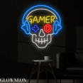 thumbnail image 2 of Glowneon Skull Gamer Neon Sign, Game Led Sign, Gaming Room Wall Decor, 2 of 4
