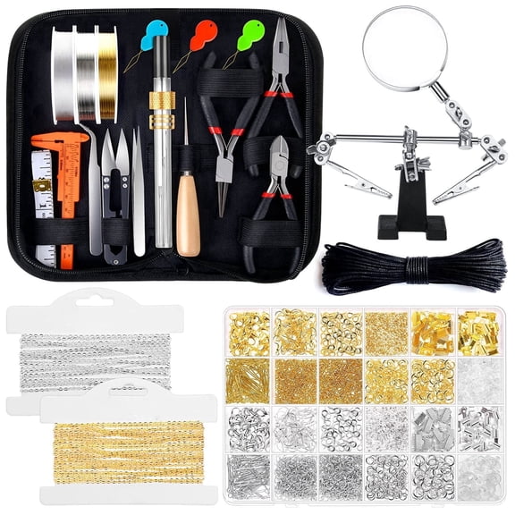Jewelry Making Kit for Adults, Tools, Charms, Wires, Findings, and More, All-Inclusive